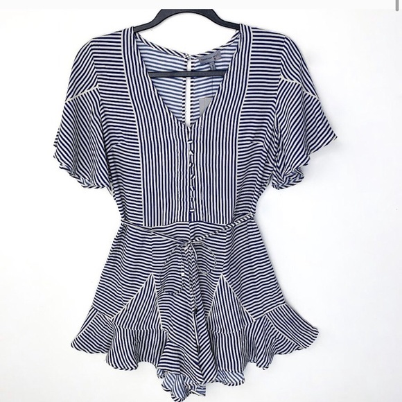 Anthropologie - Conditions Apply - Striped Romper - Picture 1 of 4